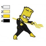 Bart Simpson Lanterna Amarelo Embroidery Design